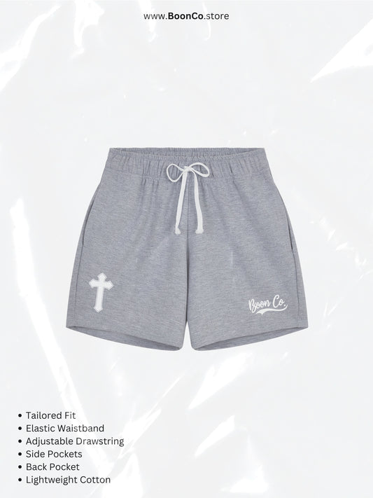 "Cross" Shorts in GRY/RED/BLK