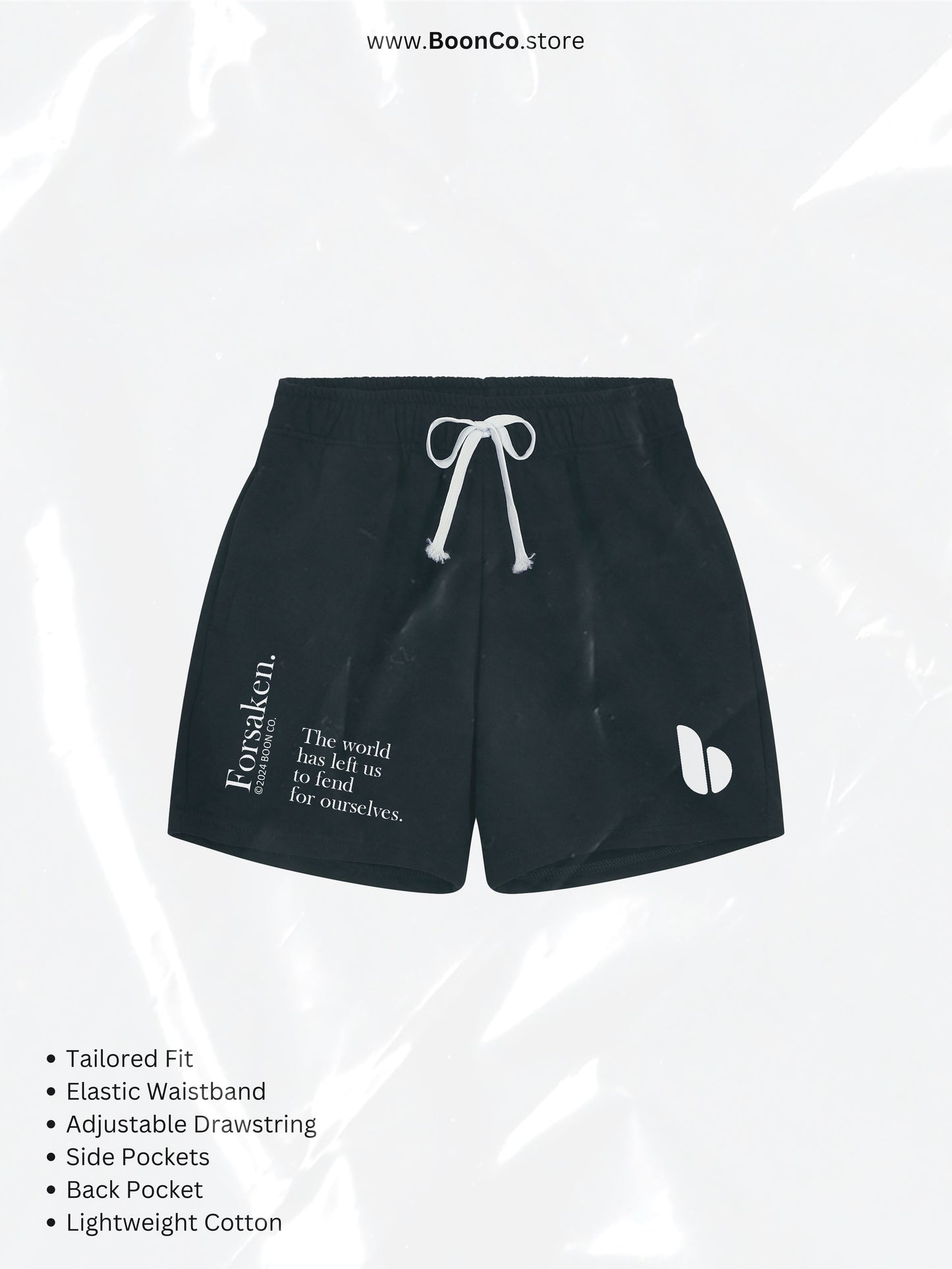 "Forsaken" Shorts in BLK/GRY